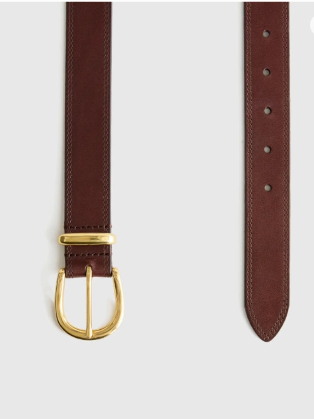 NWT Quince Allegra European Leather Belt in Expresso Brown Size Extra Small - Picture 4 of 6